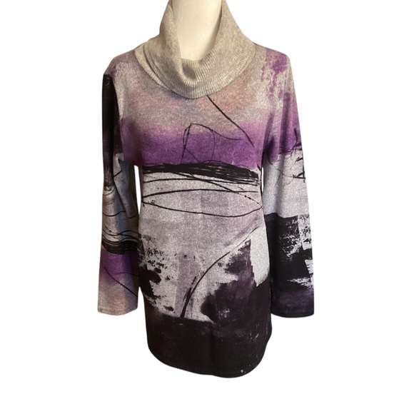 Trisha Tyler abstract cowl neck sweater In Medium - Picture 2 of 5